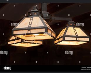 Three-Tier Light For Kitchen Two 52-in Stained Glass Ceiling Fans