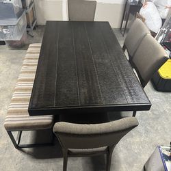 Solid Wood Dining Table And Chairs 