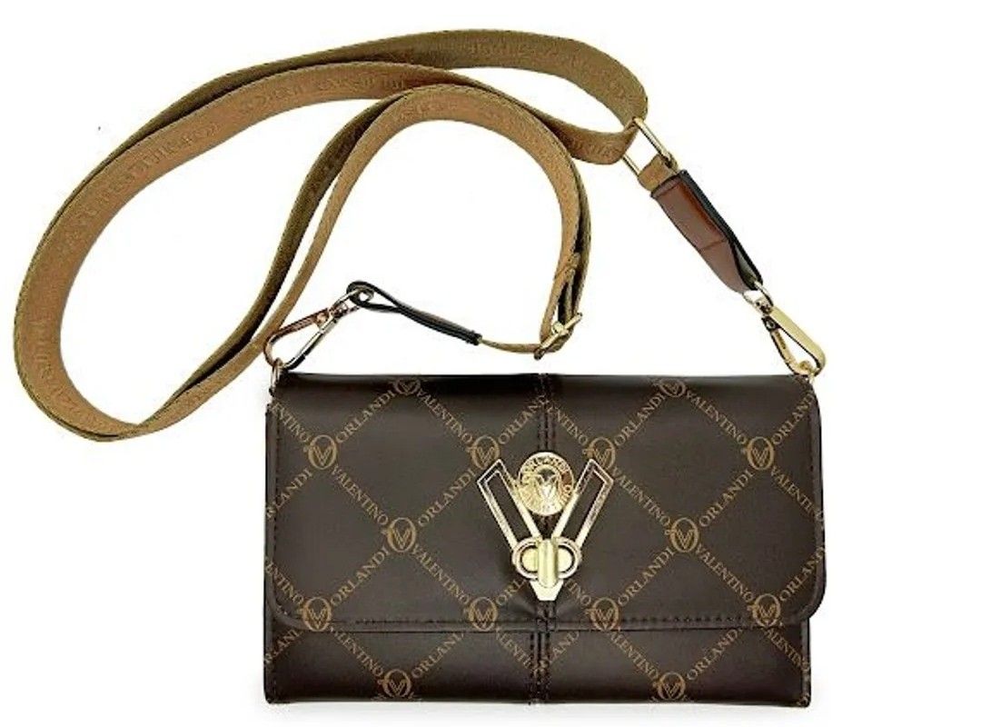 Valentino Orlandi Crossbody Brown Wallet Printed