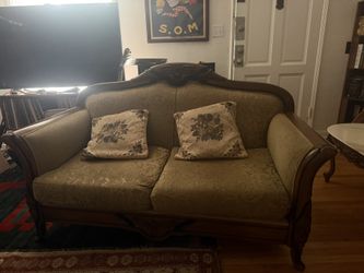 Vintage Carved Wood Couch