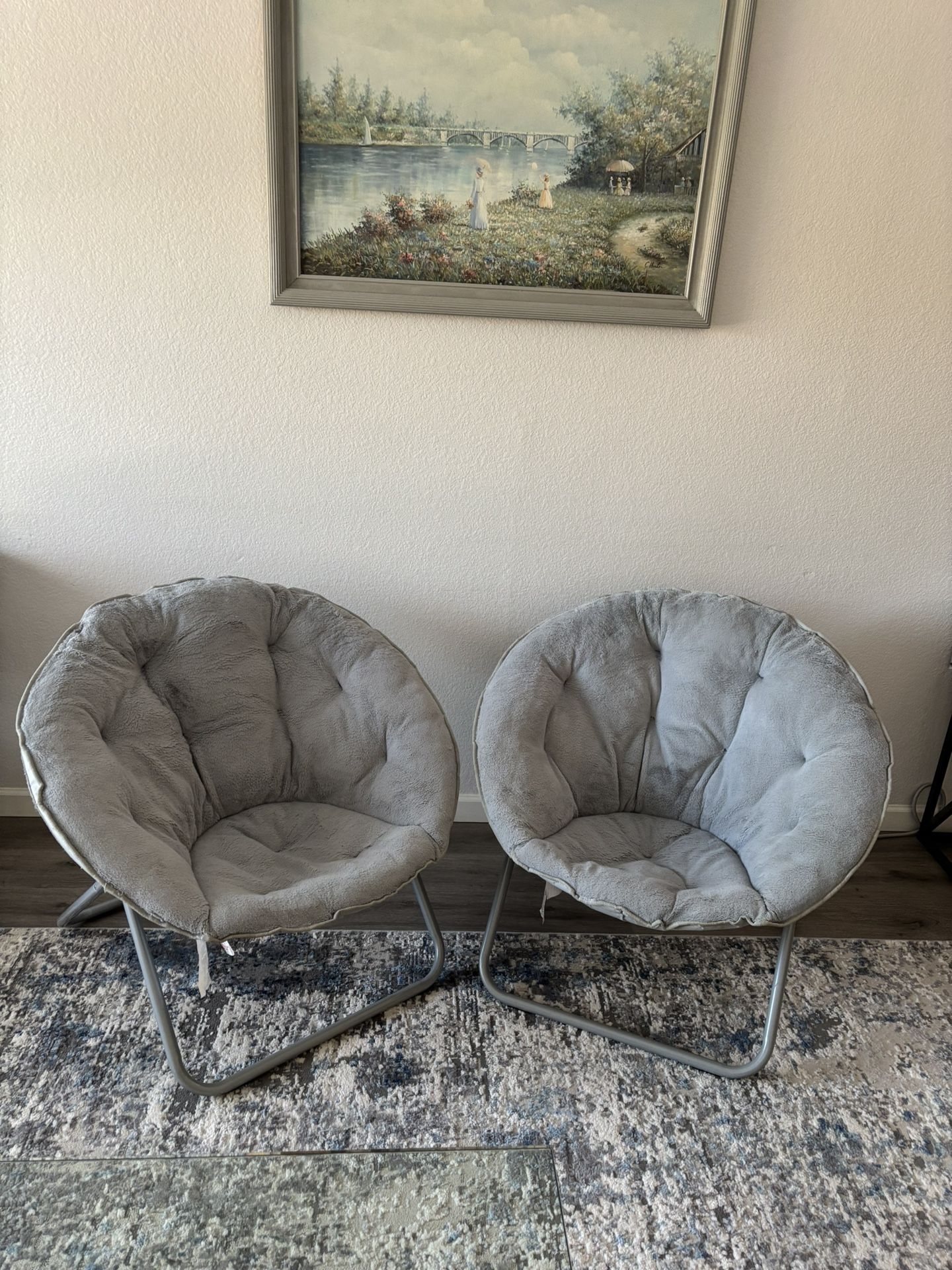 Two Folding Saucer Chairs
