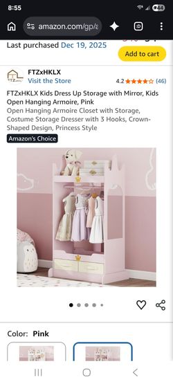 Kids Dress Up Storage with Mirror