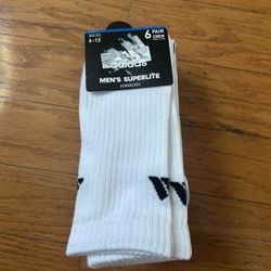 NWT Adidas men’s superlite crew socks 6 pairs