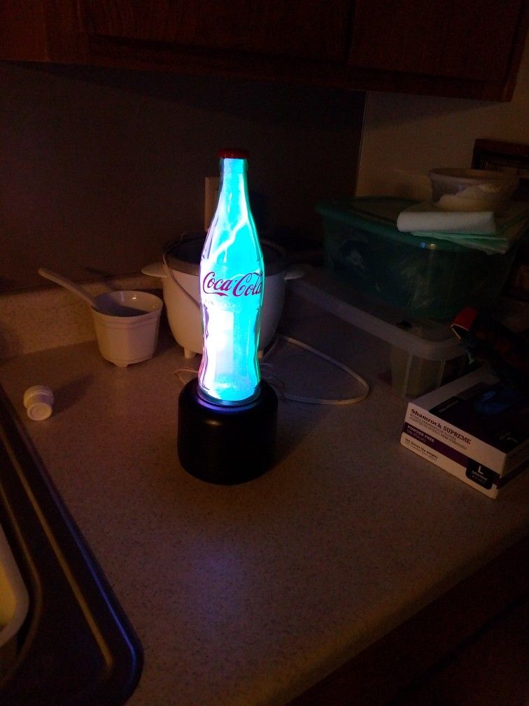 Coca-Cola Electroplasma Lightning Infused Bottle Lamp