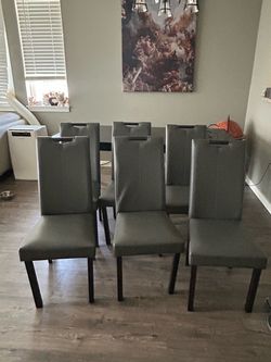 Leather Dining Chairs (6)