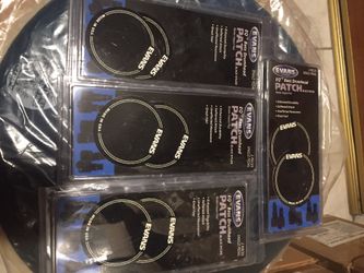4 sets - Evans double pedal bass drum impact pads new