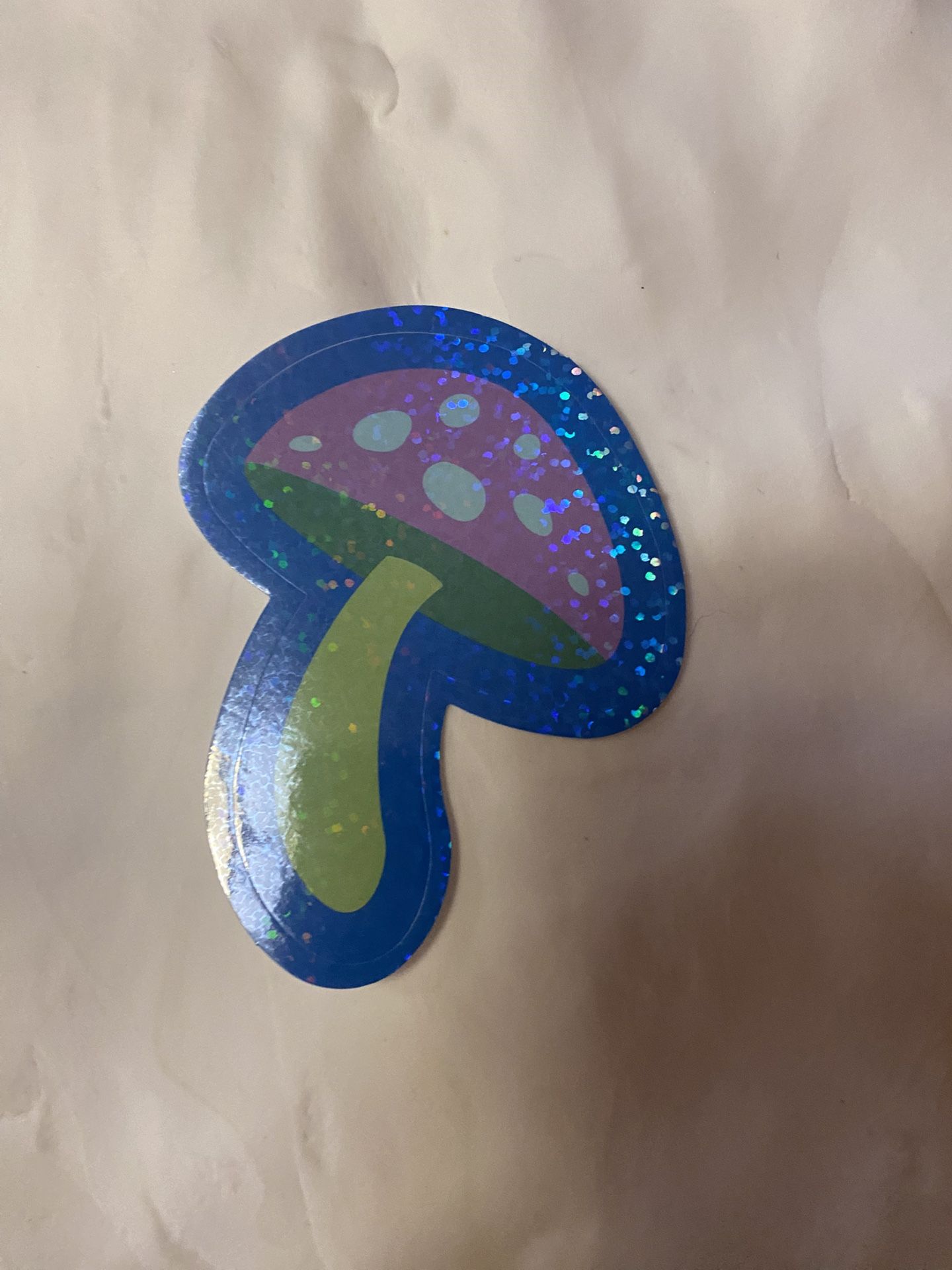 Large Glitter Mushroom Sticker