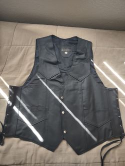 Leather Men's Vest 2XL 