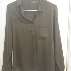 Apt 9 sheer black long sleeve button down size Small