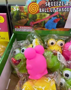 Squeeze Me Roll Up Tongue Frog Toy