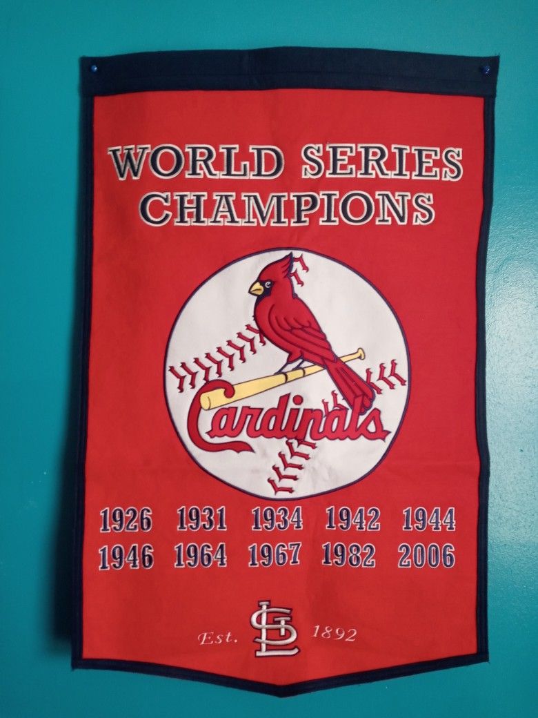 St Louis Cardinals Dynasty Champions Wool Banner 24 X 36