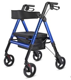Rollator Walker with Seat Backrest Aluminum Frame Weight Capacity 450lbs - Health Care Essential - Medical Equipment - Independence Day Sale
