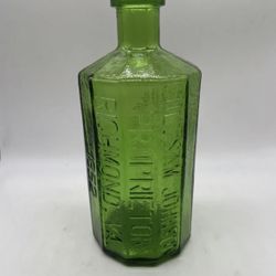 Antique A. Lancaster's Indian Vegetable Jaundice Bitters Bottle 1852 Green 