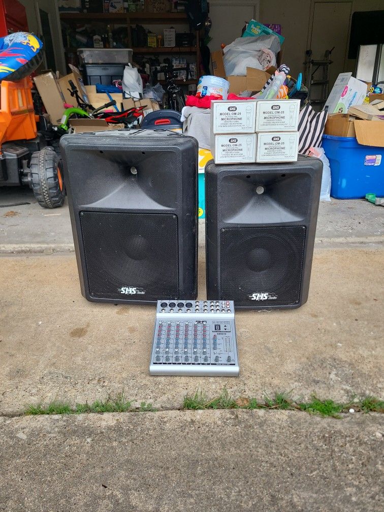 Audio Equipment PA Powered Speakers Mixer