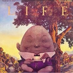 LIFE - EASTER, 1921 HUMPTY DUMPTY Vintage Print Poster Maxfield Parrish Fine Art Deco Artist Antique Original Collectible Neoclassical Allegory Alleg