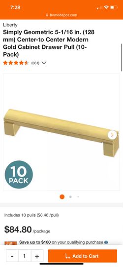 Brushed Brass Cabinet Handles