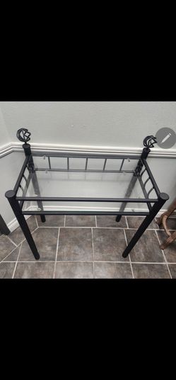 Black Metal and Glass Side/Entry Table