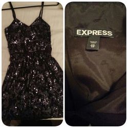 Black sequence cocktail dress