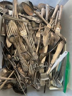 Vintage silverware and tableware