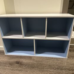 White And Blue Shelf