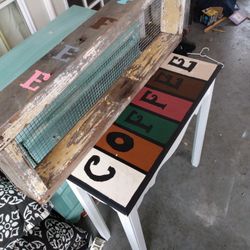 Custom Painted Coffee Table, Coffee Decoritive Hanger
