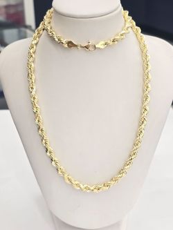 10kt Real Gold Rope Chain 6.5 mm 26 Inch