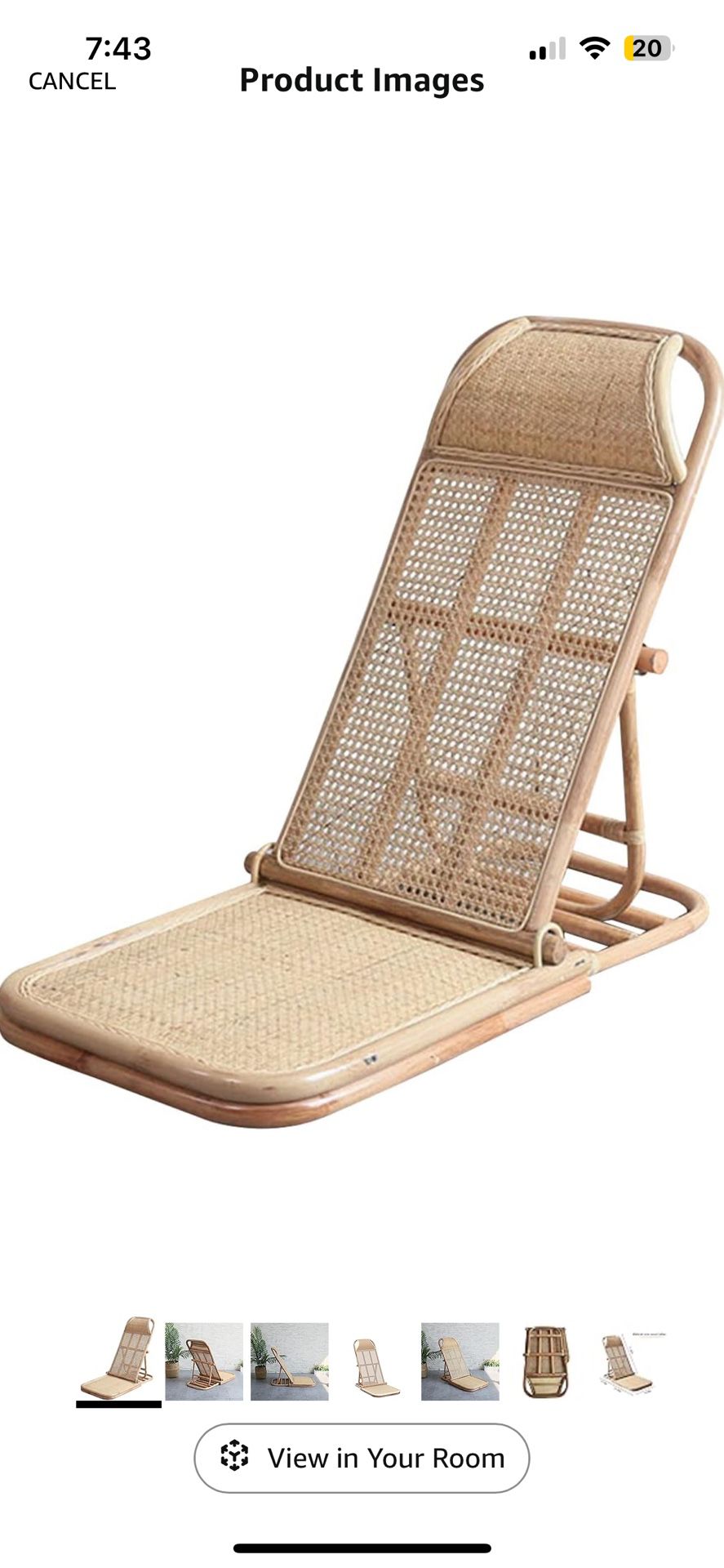 Rattan Floor Chair, $120 For Both