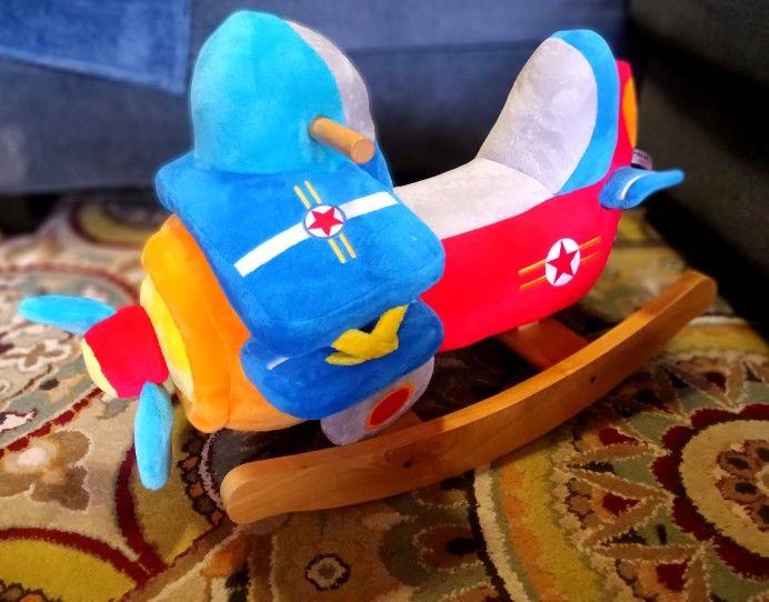 Rockabye Bi-Plane Airplane Rocker Toy