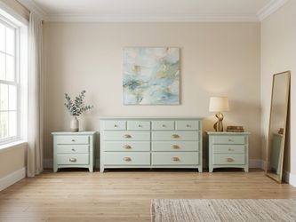 3 pcs dresser set Sage  green in excellent condition delivery available