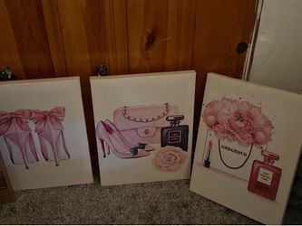 Pink Fashion Wall Art Set (3 Pieces)