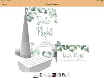 Date Night Ideas Game- bridal shower or wedding reception
