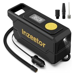 150 PSI Tire Inflator Portable Air Compressor, 12V DC Auto Shutoff Air Pump with Digital Pressure Gauge and Emergency LED Light for Car Tires, Bicycle
