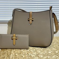 Beige Purse w Clutch