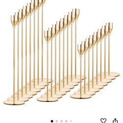 Gold Candle Holders With Fake Candles (48)