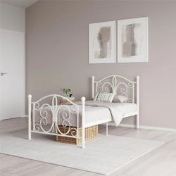 White Twin Size Metal Bed Frame 