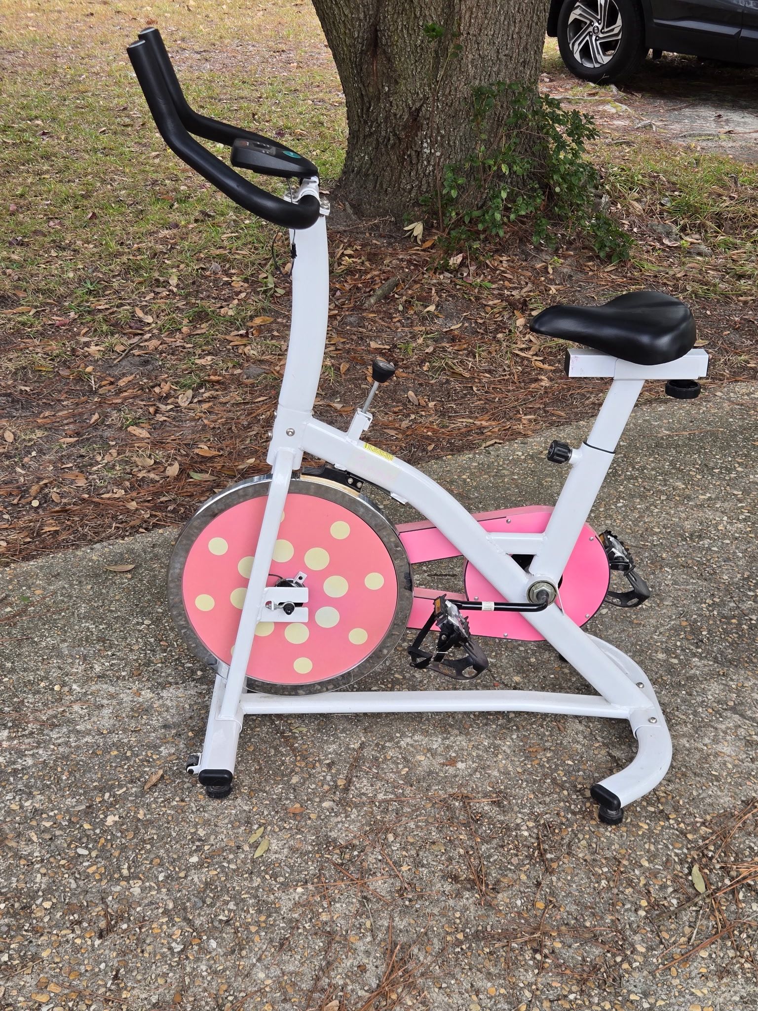 Sunny Health & Fitness P8100 Pink Chain Drive Indoor Cycling Trainer Exercise Bike