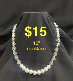 Chunky Murano Style Glass Necklaces for Women Pearl Necklace Statement Necklace Trendy Wedding Party Jewelry Accessories Christmas Stocking Stuffers,1