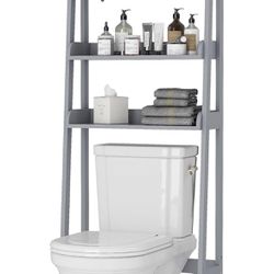 UTEX Over Toilet Bathroom Organizer, 3-Tier Above Toilet Storage Shelf Rack, Bathroom Shelves Over Toilet (Gray)