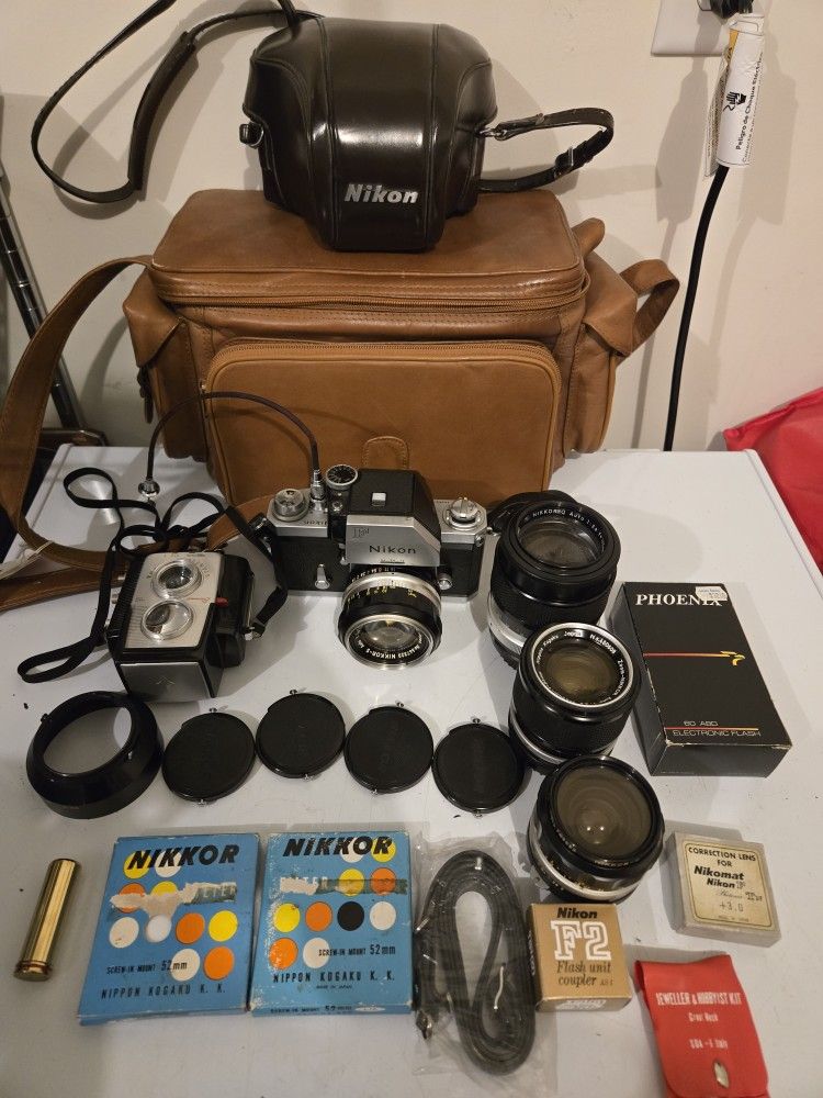 Nikon F FTN Photomic Camera Kit Lens 35,50, 86, 135 mm