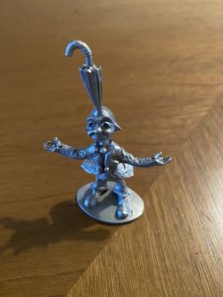 Vintage Pewter Figure Clown Balancing Umbrella On Head