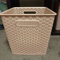 Light Pink Cubed Shelves Bins