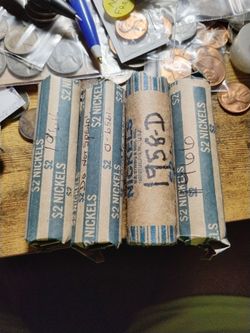 4) Circulated Rolls Of Nickels For Sale