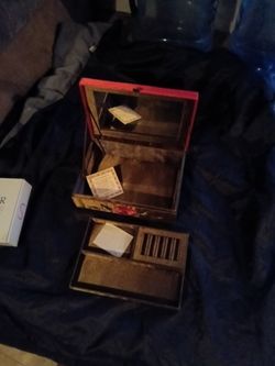 Wooden Jewelry Box with Mirror