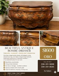 Antique Italian Bombé Dresser