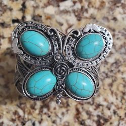 Custom Handmade Silver & Turquoise Bracelet