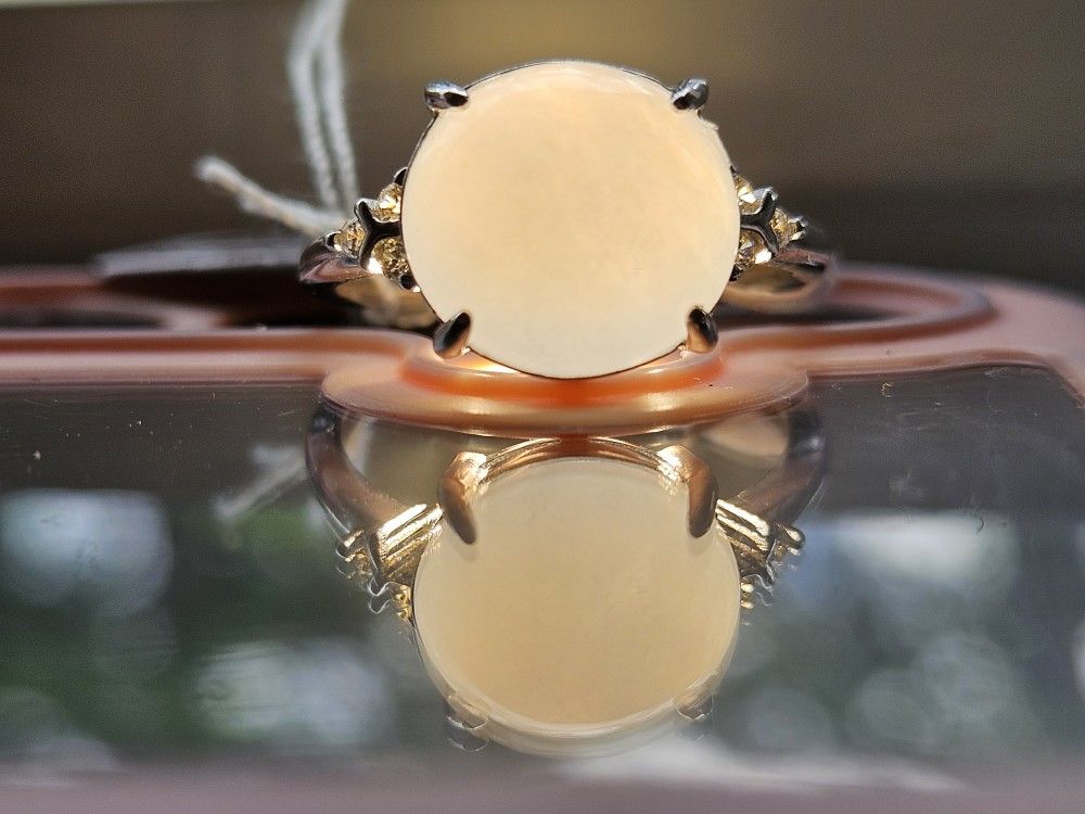 Natural Burmese Jadeite Ring - PinkPurple