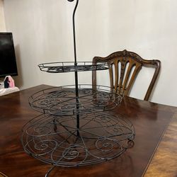 Beautiful Black Metal Tiered Stand