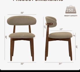 Maylon Upholstered Solid Wood Side Dining Chairs (Set of 4 CHAIRS ONLY)