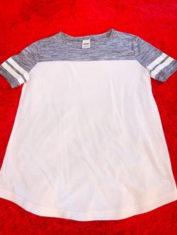 Victoria's Secret PINK Tee with Striped Sleeves