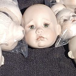 Lot Of Vintage Porcelain/Bisque Doll Heads